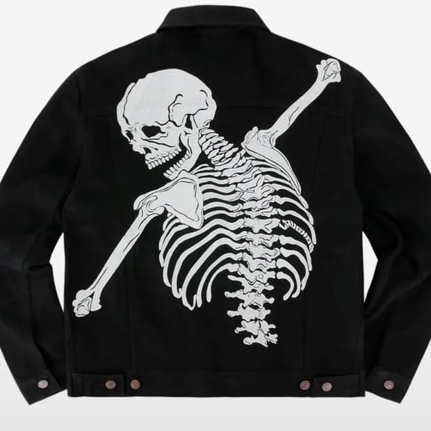 Hug skeleton denim jacket