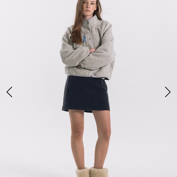 새상품 헤이그 플리스 haag button up fleece 스노우멜란지