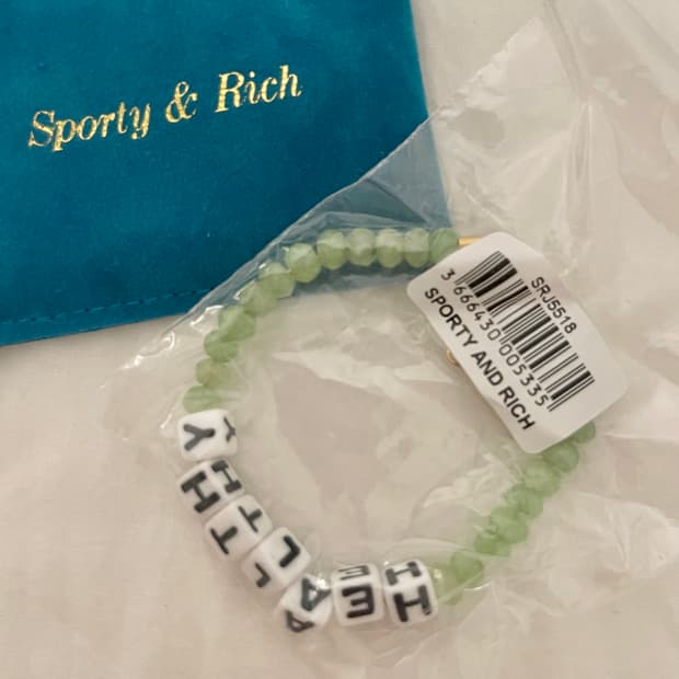 (새상품)Sporty & Rich 스포티앤리치 헬시 비즈 팔찌 그린