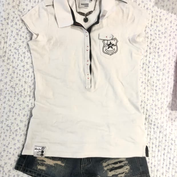 버카루 찢청 반바지 세트 니혼진 00s 빈티지 갸루 오네 히메