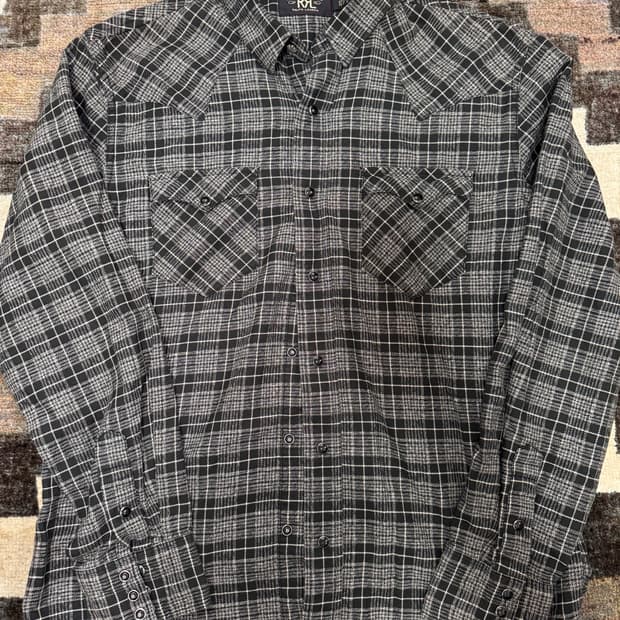 RRL 더블알엘 체크 웨스턴 셔츠 L