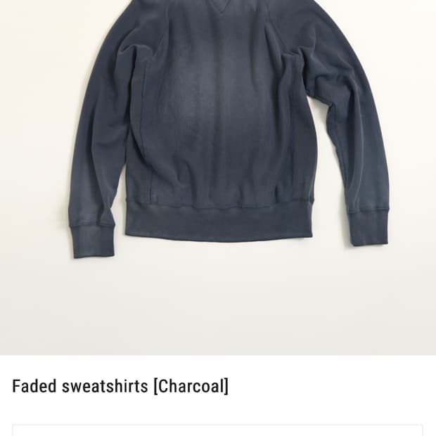 ryoo 페이디드 스웻셔츠 차콜 m