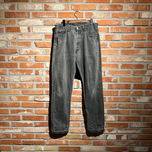 90s USA 빈티지 리바이스 501 블랙 데님 팬츠