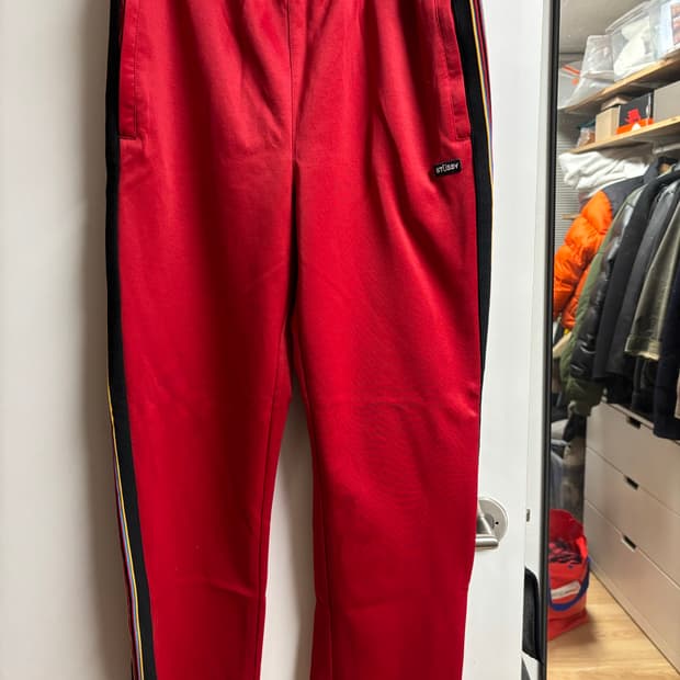 [M] 스투시 텍스처 립 트랙팬츠 레드
