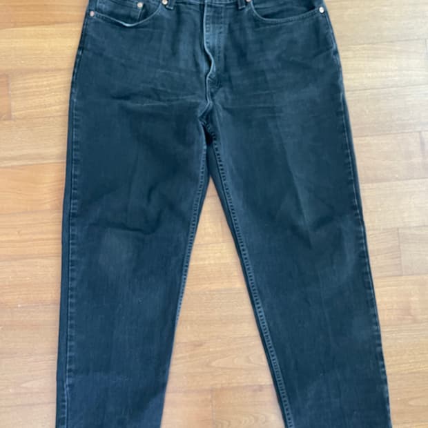 90s 리바이스 550 블랙 데님 팬츠 38x32