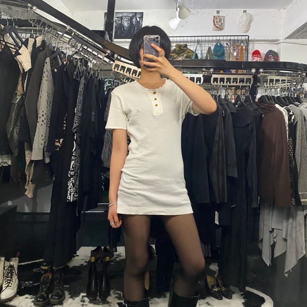 Vivienne Westwood 로고 디테일 골지 미니원피스