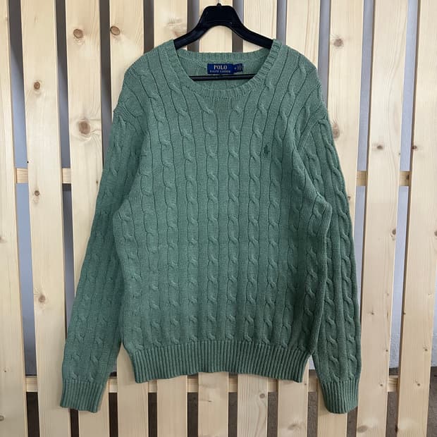 (M) 폴로 랄프로렌 민트 그린 케이블 니트