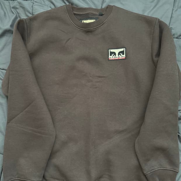 OBEY x NAPAPIJRI CREW BROWN L