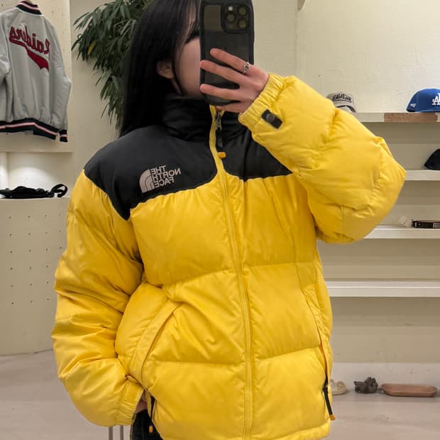 노스페이스 700 눕시 옐로 구스다운 패딩 U95