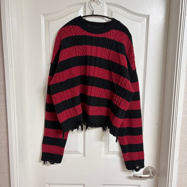 4Tra Grunge punk short knit 커트코베인 니트