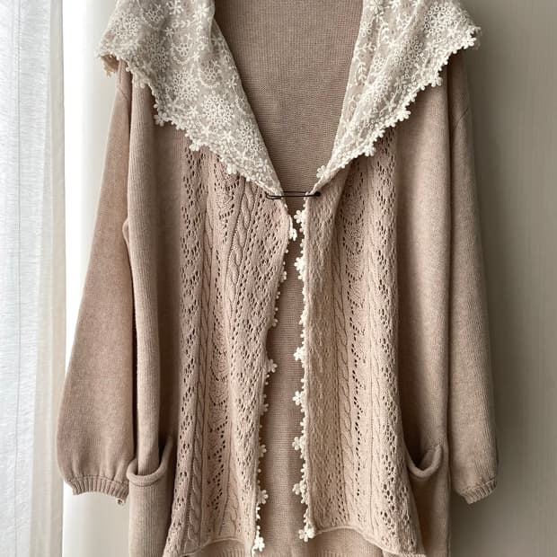 빈티지 얼스뮤직 레이스 가디건 / 모리걸 하구미 할모리