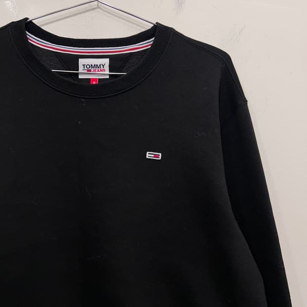 타미 진스 스몰로고 헤비코튼 기모 맨투맨