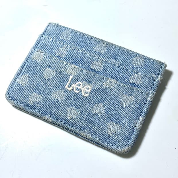 [정품] LEE 리 하트도트 패턴 인디고 데님 카드지갑