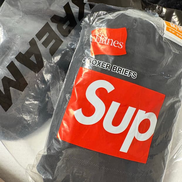 슈프림 x 헤인즈 남성 박서 브리프 블랙 새상품
