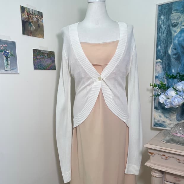 ivory summer one-button cardigan