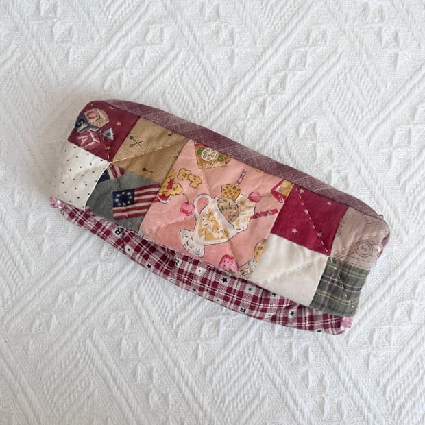 퀼트 디저트 패턴 패치워크 파우치 