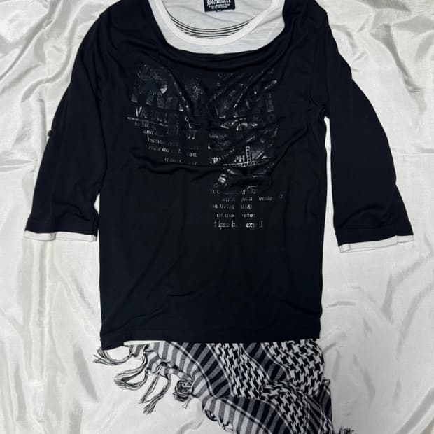 Beamere scarf layered drape top