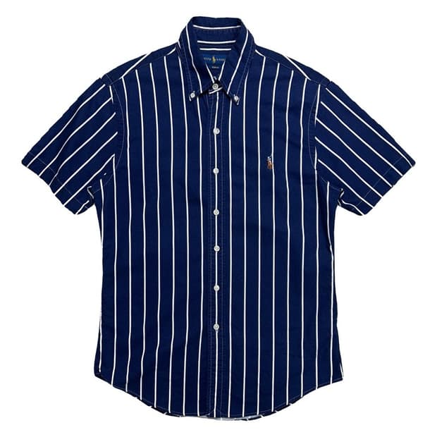 RALPH LAUREN 네이비 스트라이프 블루 셔츠 S