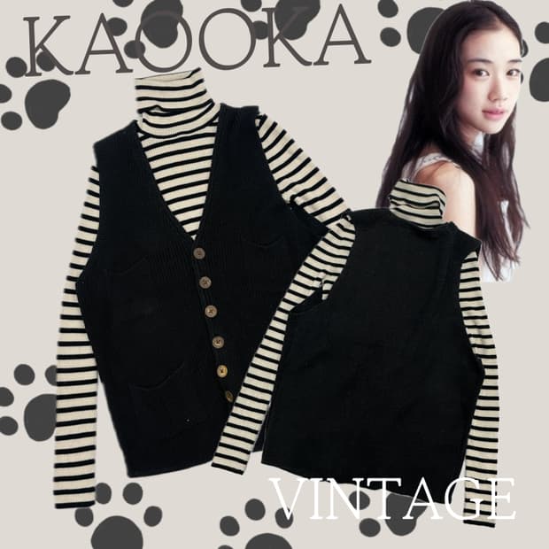 🐾하구미의 니트 레이어드 상의코디 🐾 모리걸 에스닉 니트조끼