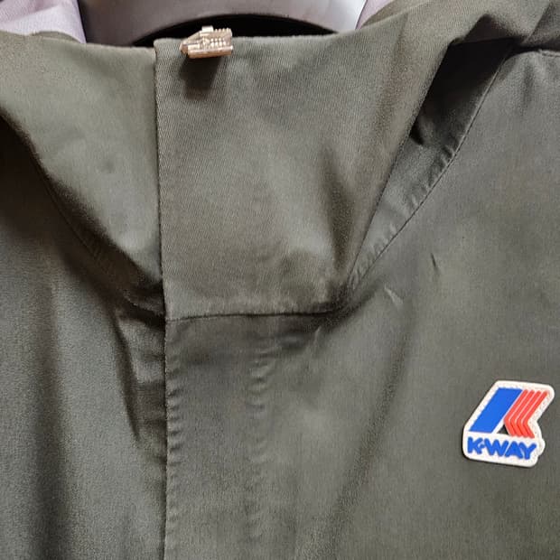 K-WAY 3LAYER COTTON RAIN HOODIE JACKET 