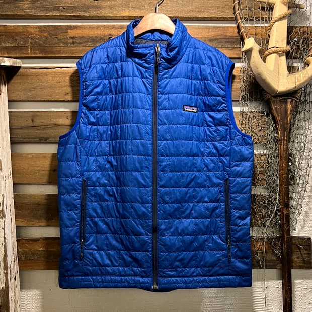 [L]파타고니아 마이크로퍼프 블루 경량 패딩 베스트