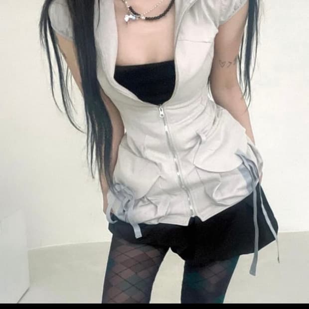 스컬프터 카고 집업 드레스 아이시 그레이 xs