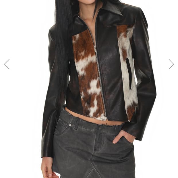 (새상품) 투머치택스 헤어리 레더자켓