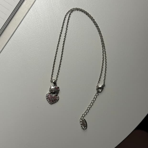 대장 산리오 키티 큐빅 목걸이