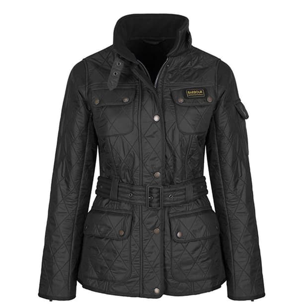 바버 폴라퀼트 퀼팅 자켓 블랙