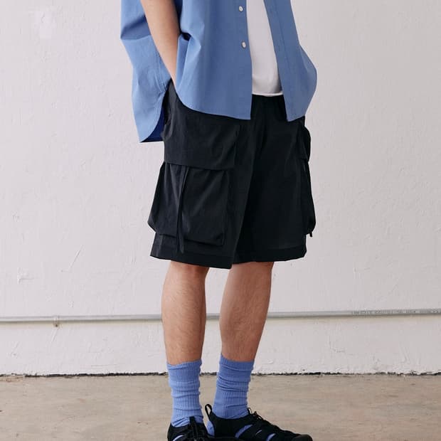 벨리에 시티 트립 하프 팬츠 네이비 S사이즈