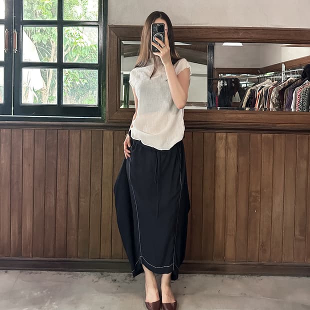 STELLA McCARTNEY silk drape skirt