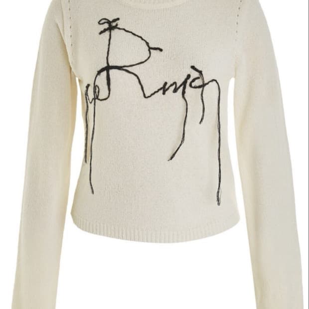 세릭 드롭 니트 embroidery knitewear 