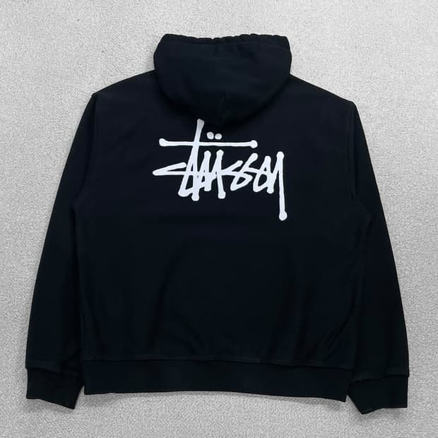 스투시 Stussy 베이직 로고 후드티 블랙