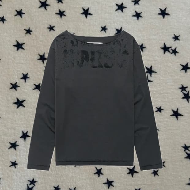 LOOSE FIT UNBALANCE LS TEE(W) CHARCOAL