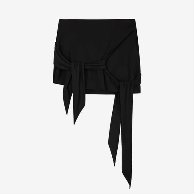 락케이크 Drape wrap mini skirt 블랙