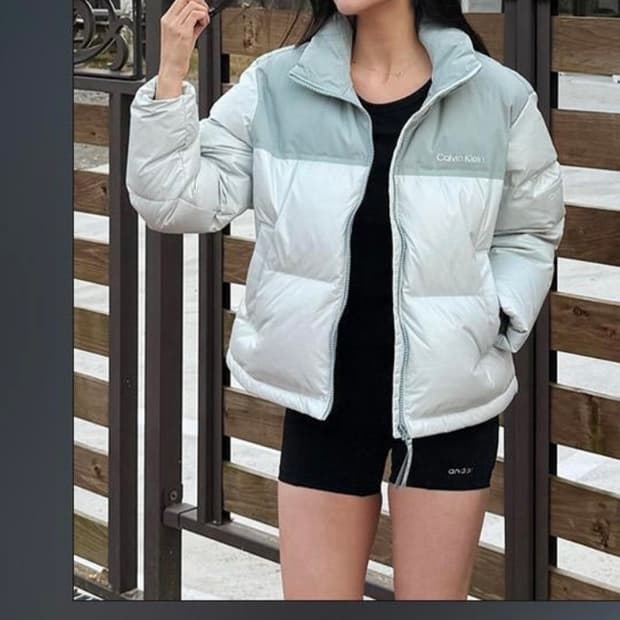 캘빈클라인 Calvin Klein 민트 패딩