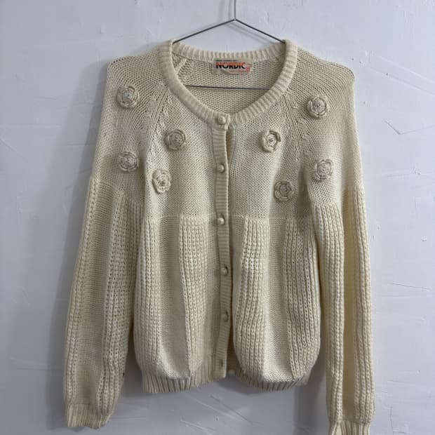 nordic flower detail cardigan