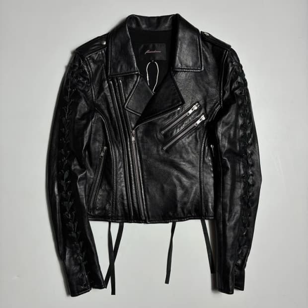 Selected FleaMadonna 크롭 레더 라이더 자켓 R2499