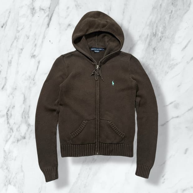 폴로 랄프로렌 브라운 니트 후드집업 