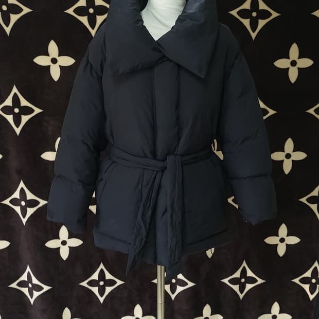 LOEUVRE 루에브르 빅카라 숏패딩 블랙 1사이즈