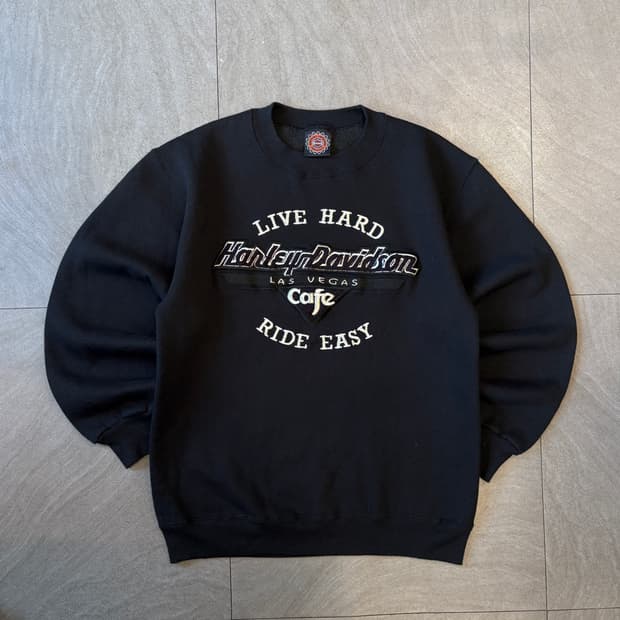 90년대 미국 생산 할리 데이비슨 블랙 스웻셔츠