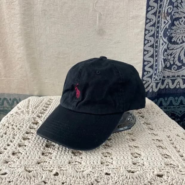 폴로 랄프로렌 레드 포니 블랙 볼캡