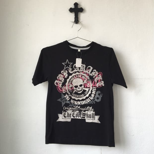 Skull lettering printing t shirt