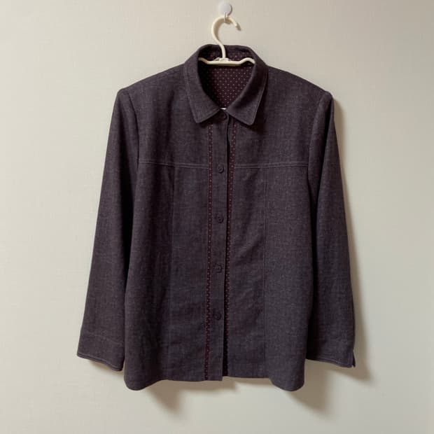 일본 빈티지 도트 셔츠 