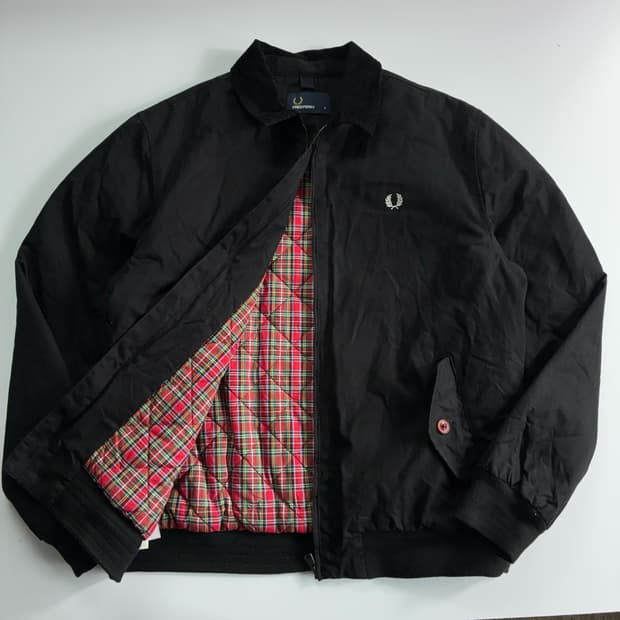Fred perry  프레드페리 레드 타탄체크 블루종 자켓