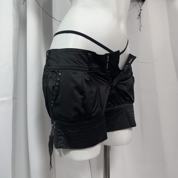  punk zipper short pants