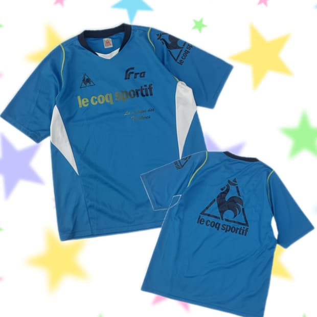 ⭐️재팬 르꼬끄 스카이 블루 반팔티셔츠⭐️ 블록코어 기능성 스포티 빈티지