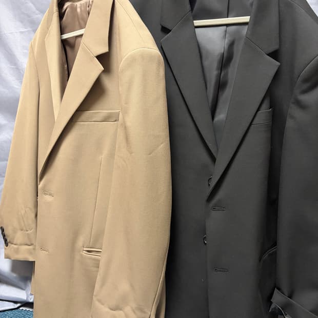 무신사 오버사이즈 블레이저 블랙-XL/ 베이지 2XL