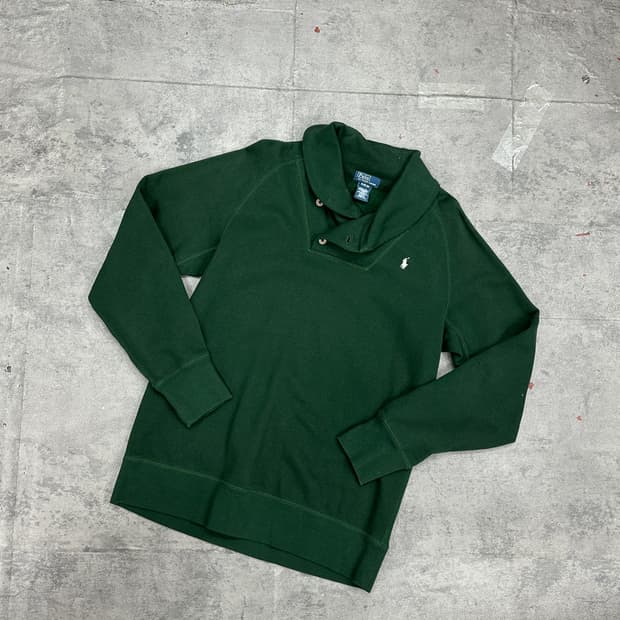 폴로 숄카라 맨투맨 그린