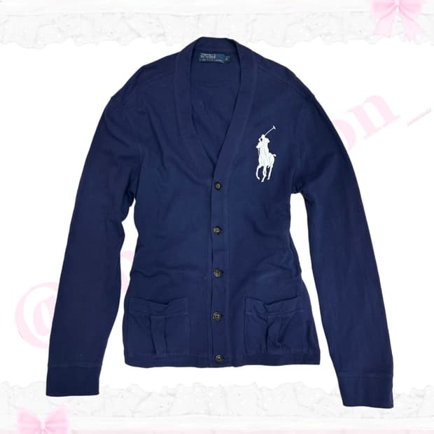 폴로 고전 빅포니 네이비 가디건